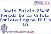 David Salvin 23046 Avnida De La Crlota Carlota Laguna Hills CA
