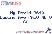Ng David 3640 Lupine Ave PALO ALTO CA