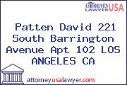 Patten David 221 South Barrington Avenue Apt 102 LOS ANGELES CA
