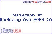 Patterson 45 Berkeley Ave ROSS CA