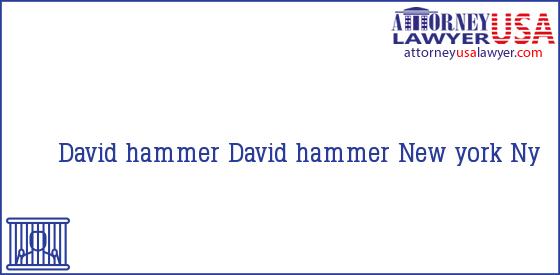 Telephone, Address and other contact data of David hammer, New york, Ny, USA
