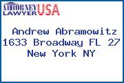 Andrew Abramowitz 1633 Broadway FL 27 New York NY