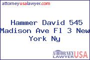 Hammer David 545 Madison Ave Fl 3 New York Ny