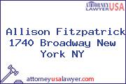 Allison Fitzpatrick 1740 Broadway New York NY