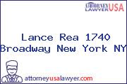 Lance Rea 1740 Broadway New York NY