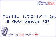 Mcillo 1350 17th St # 400 Denver CO