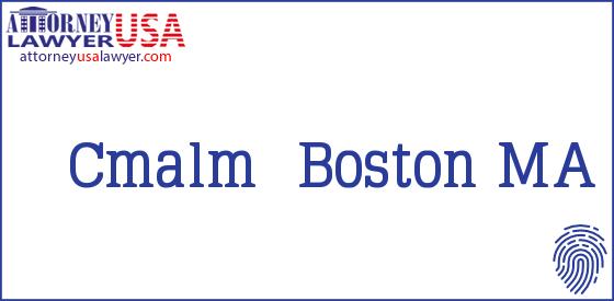 Telephone, Address and other contact data of Cmalm, Boston, MA, USA