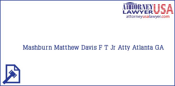 Telephone, Address and other contact data of Mashburn Matthew, Atlanta, GA, USA