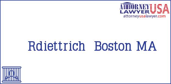 Telephone, Address and other contact data of Rdiettrich, Boston, MA, USA