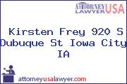 Kirsten Frey 920 S Dubuque St Iowa City IA