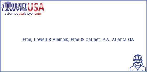 Telephone, Address and other contact data of Fine, Lowell S, Atlanta, GA, USA