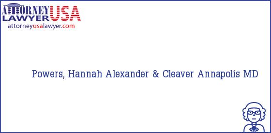 Telephone, Address and other contact data of Powers, Hannah, Annapolis, MD, USA