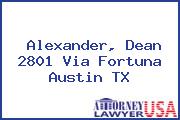 Alexander, Dean 2801 Via Fortuna Austin TX