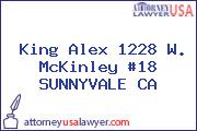 King Alex 1228 W. McKinley #18 SUNNYVALE CA