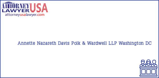 Telephone, Address and other contact data of Annette Nazareth, Washington, DC, USA