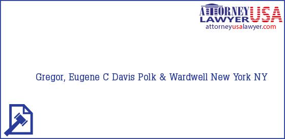 Telephone, Address and other contact data of Gregor, Eugene C, New York, NY, USA