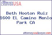 Beth Hooton Ruiz 1600 EL Camino Menlo Park CA