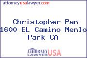 Christopher Pan 1600 EL Camino Menlo Park CA