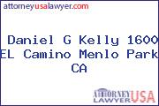 Daniel G Kelly 1600 EL Camino Menlo Park CA