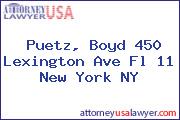 Puetz, Boyd 450 Lexington Ave Fl 11 New York NY