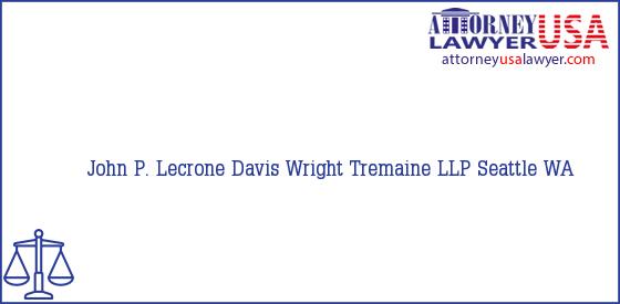 Telephone, Address and other contact data of John P. Lecrone, Seattle, WA, USA