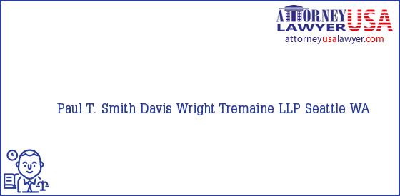 Telephone, Address and other contact data of Paul T. Smith, Seattle, WA, USA