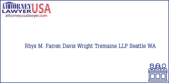 Telephone, Address and other contact data of Rhys M. Farren, Seattle, WA, USA