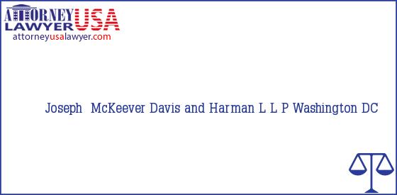 Telephone, Address and other contact data of Joseph  McKeever, Washington, DC, USA