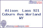Alison  Lass 921 Coburn Ave Worland WY