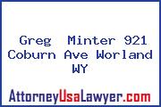 Greg  Minter 921 Coburn Ave Worland WY
