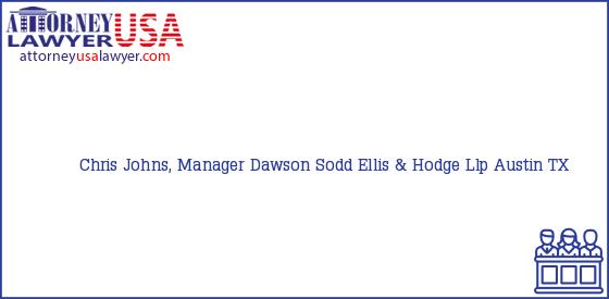 Telephone, Address and other contact data of Chris Johns, Manager, Austin, TX, USA