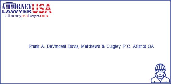 Telephone, Address and other contact data of Frank A. DeVincent, Atlanta, GA, USA