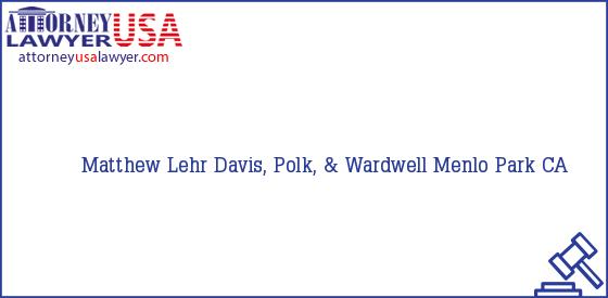 Telephone, Address and other contact data of Matthew Lehr, Menlo Park, CA, USA