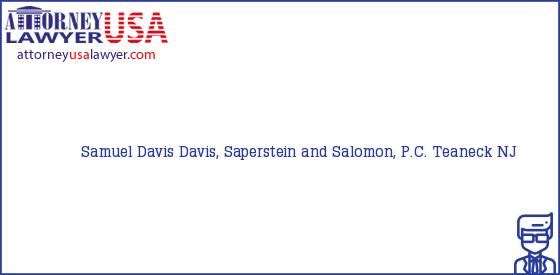 Telephone, Address and other contact data of Samuel Davis, Teaneck, NJ, USA