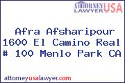 Afra Afsharipour 1600 El Camino Real # 100 Menlo Park CA
