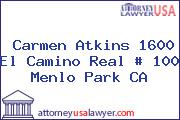 Carmen Atkins 1600 El Camino Real # 100 Menlo Park CA