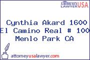 Cynthia Akard 1600 El Camino Real # 100 Menlo Park CA