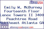 Emily W. McBurney Fourteenth Floor Lenox Towers II 3400 Peachtree Road Northeast Atlanta GA