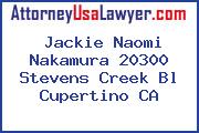 Jackie Naomi Nakamura 20300 Stevens Creek Bl Cupertino CA