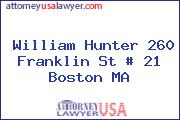 William Hunter 260 Franklin St # 21 Boston MA