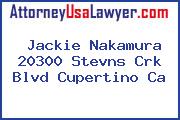 Jackie Nakamura 20300 Stevns Crk Blvd Cupertino Ca