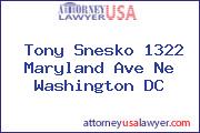 Tony Snesko 1322 Maryland Ave Ne Washington DC