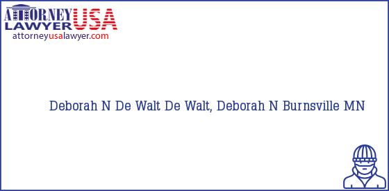 Telephone, Address and other contact data of Deborah N De Walt, Burnsville, MN, USA