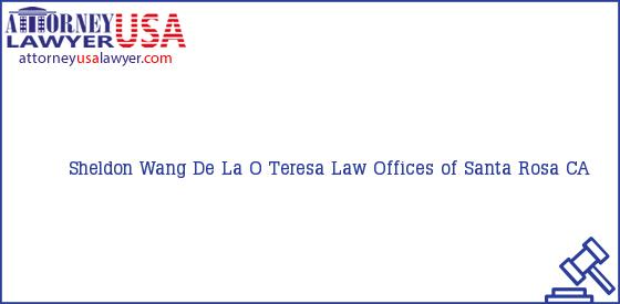 Telephone, Address and other contact data of Sheldon Wang, Santa Rosa, CA, USA