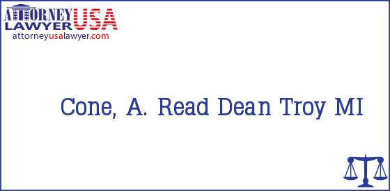 Telephone, Address and other contact data of Cone, A. Read, Troy, MI, USA