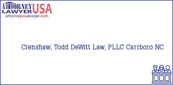 Telephone, Address and other contact data of Crenshaw, Todd, Carrboro, NC, USA