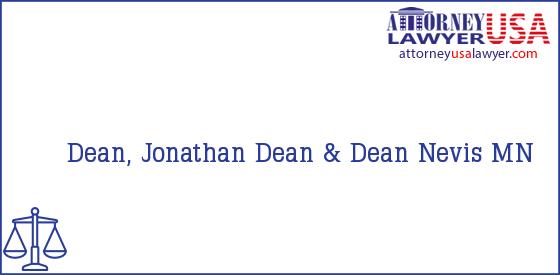 Telephone, Address and other contact data of Dean, Jonathan, Nevis, MN, USA