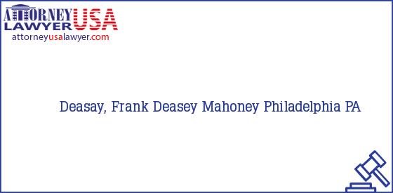 Telephone, Address and other contact data of Deasay, Frank, Philadelphia, PA, USA