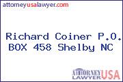 Richard Coiner P.O. BOX 458 Shelby NC