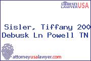 Sisler, Tiffany 200 Debusk Ln Powell TN